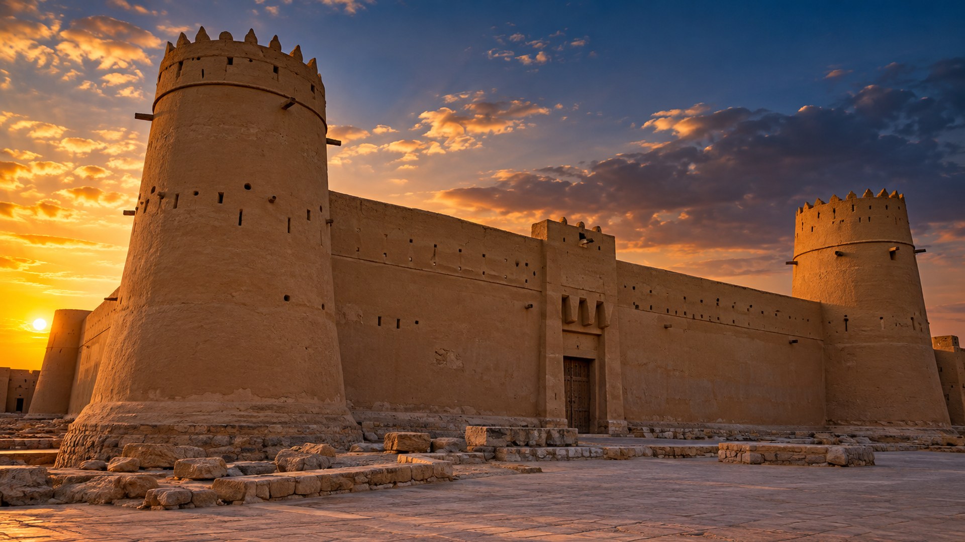 قصر المصمك في الرياض وقت الأصيل