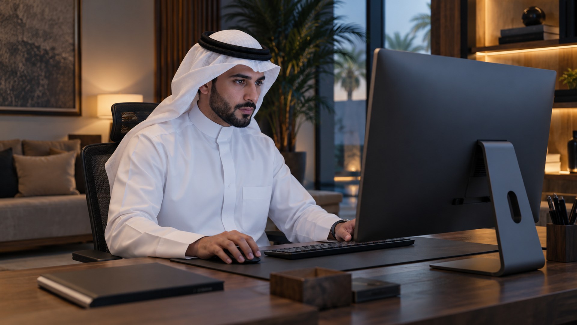 صانع محتوى سعودي ينظم ملفات الصور والفيديو على الكمبيوتر