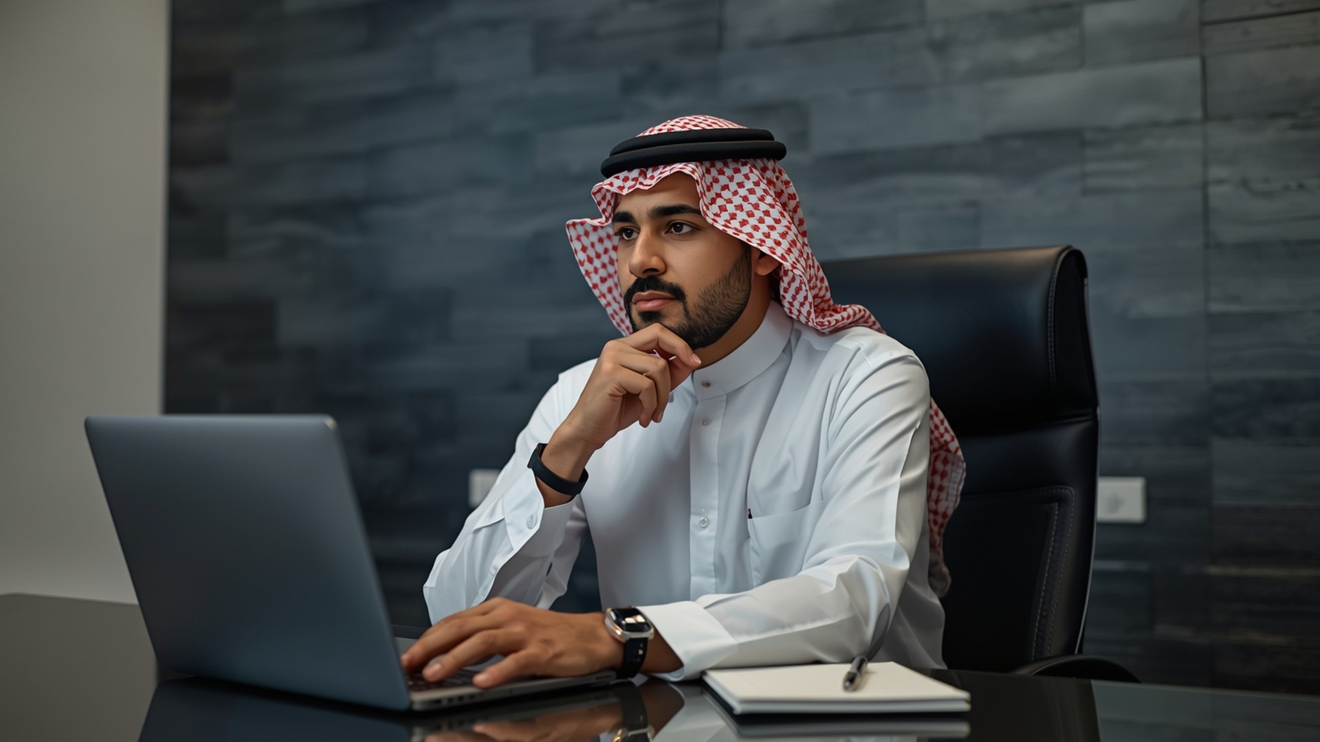 محرر محتوى سعودي يخطط لمحتوى الموقع على مكتب مرتب