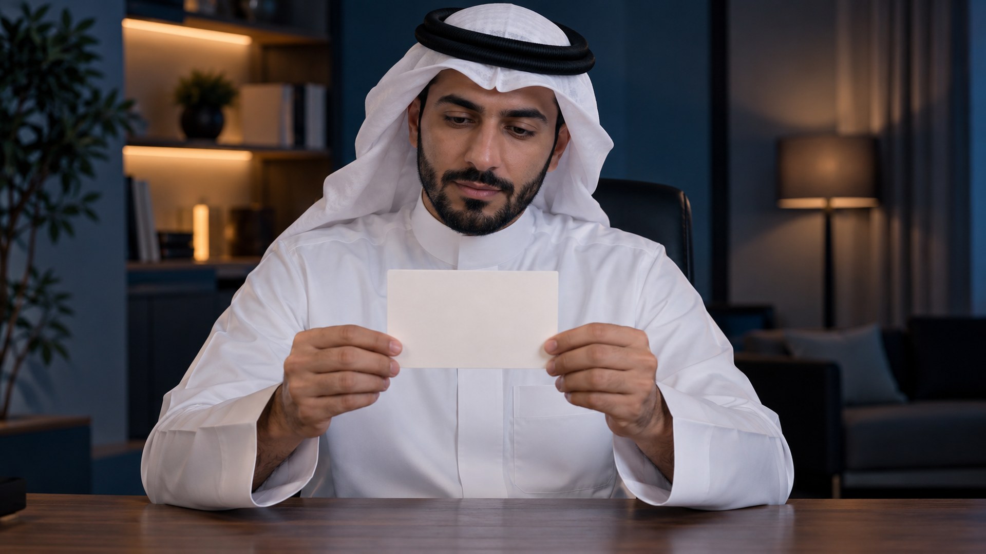 مبتكر سعودي يركز على بطاقة جمهور واحدة مختارة على مكتب مرتب