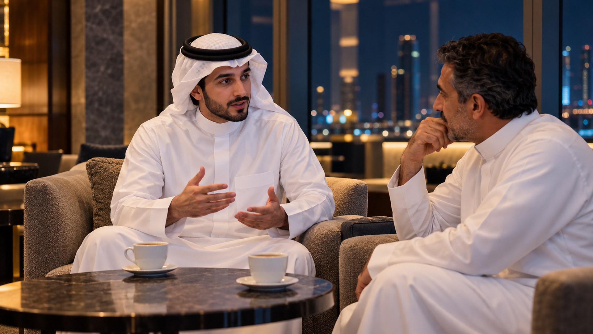 مؤسس سعودي يلتقي مرشداً كبيراً على قهوة في ردهة فندق
