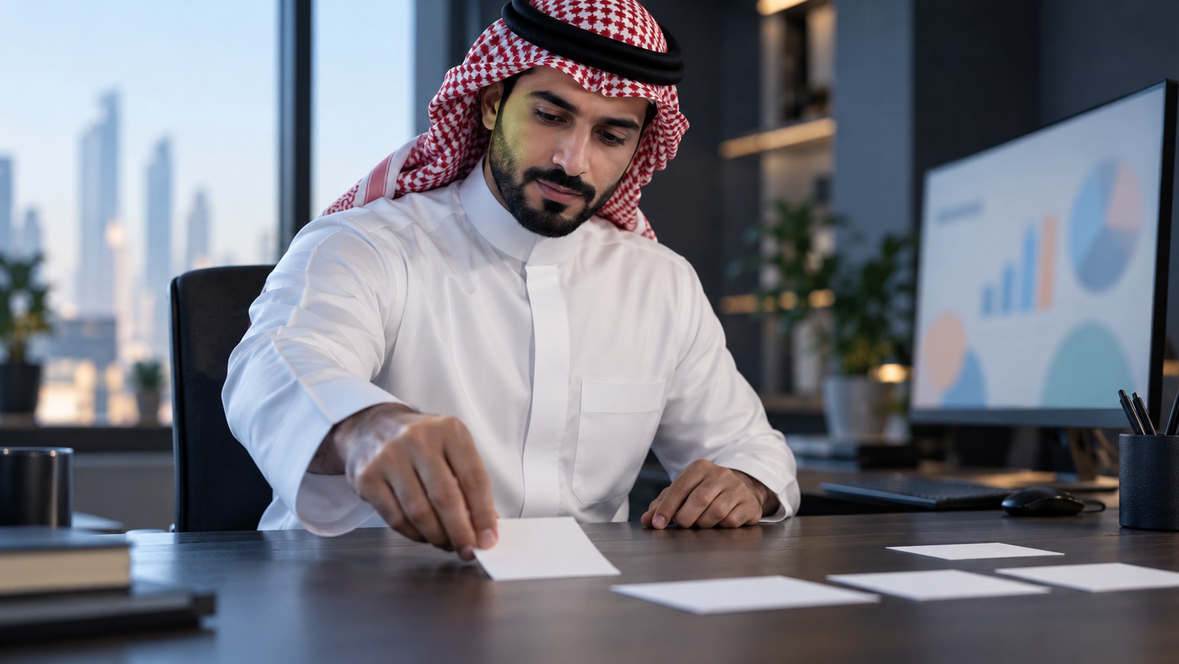مسوّق سعودي ينقل بطاقة تخطيط بعد مراجعة شاشة التحليلات