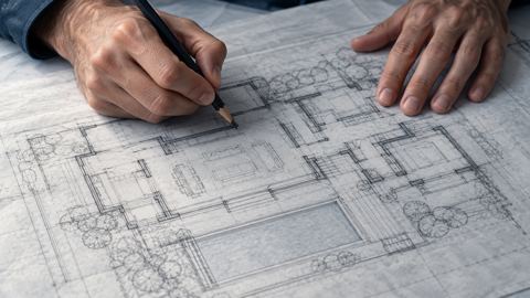 مهندس معماري، أيدي، فيلا، قلم رصاص