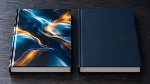 كتابان بنفس السماكة، أحدهما بغلاف لامع مشهور والآخر بسيط
