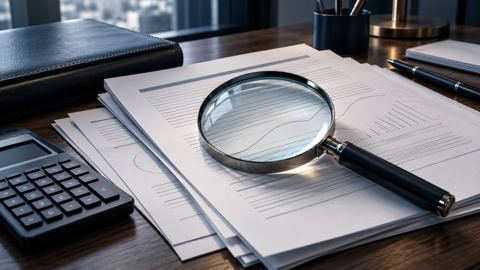 مستشار أعمال يراجع العقود والالتزامات المالية بعدسة مكبرة