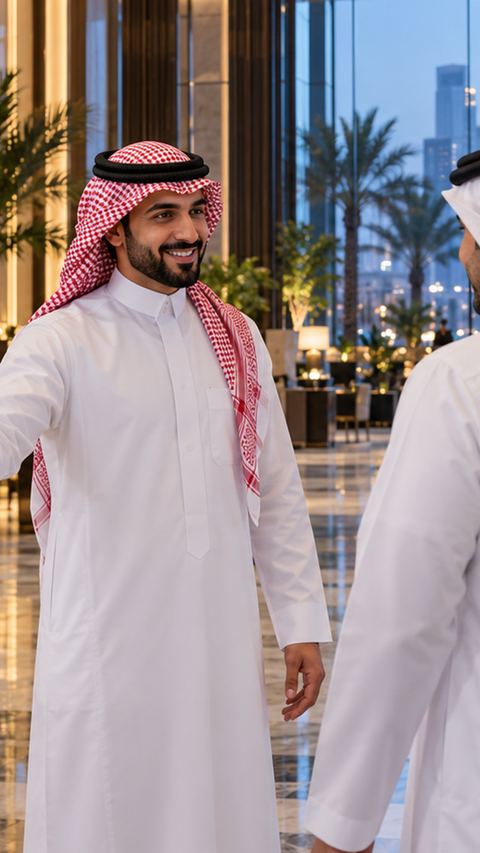 فندق، بهو، سعودي، موظف