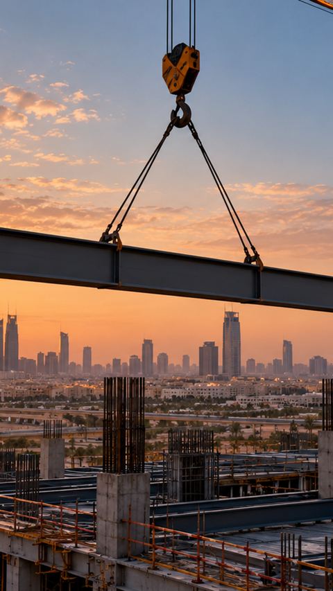 بناء، رافعة، حديد، موقع
