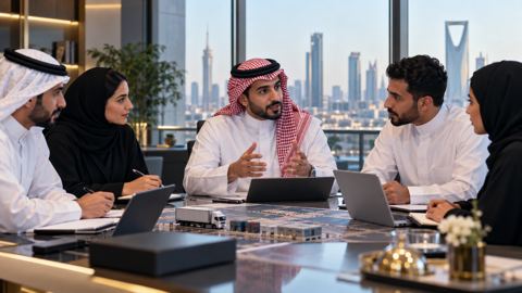 طاولة اجتماعات، سعودي، موظف، مالية
