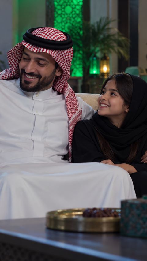صالة، عائلة، أضواء، فوانيس
