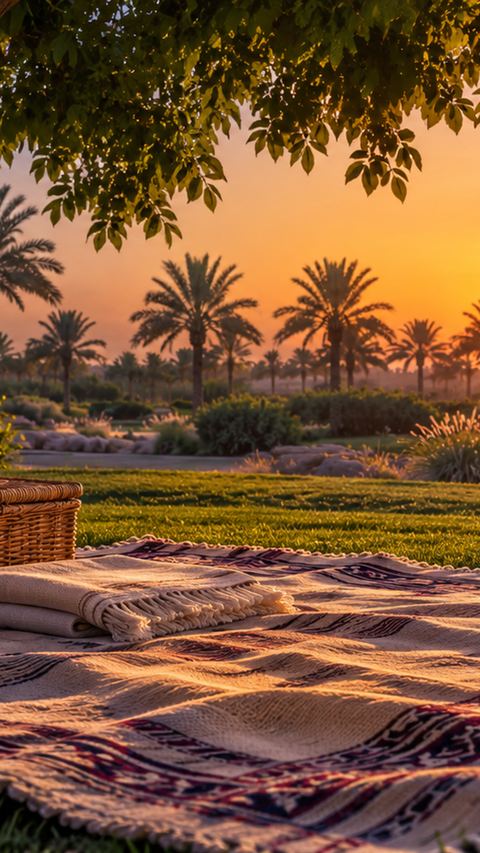 عائلة، بطانية، شجرة، منتزه