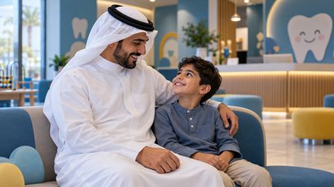 ولي أمر، طفل، أسنان، استقبال