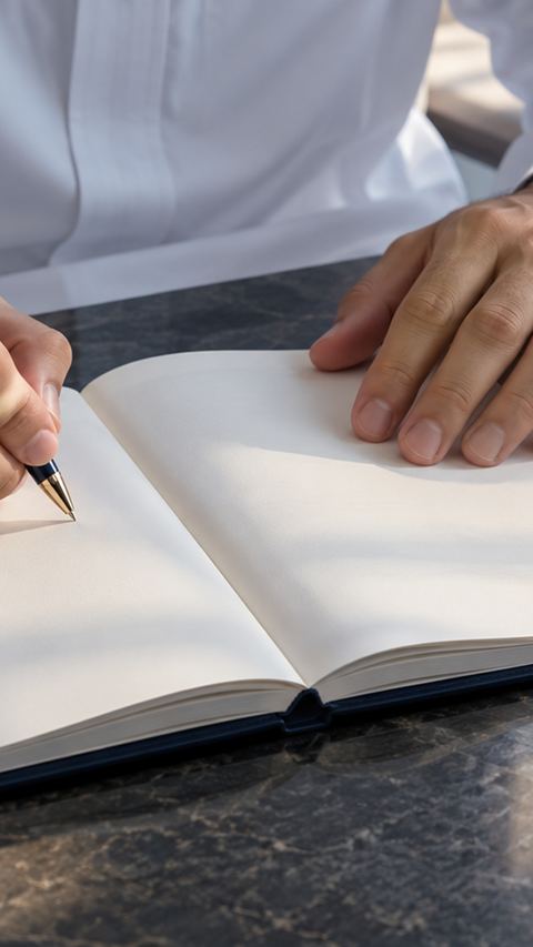 أيدي، يكتب، جوال، قلم