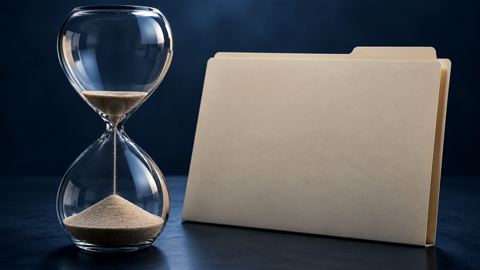ساعة رملية تنفد بجانب ملف القبول الجامعي