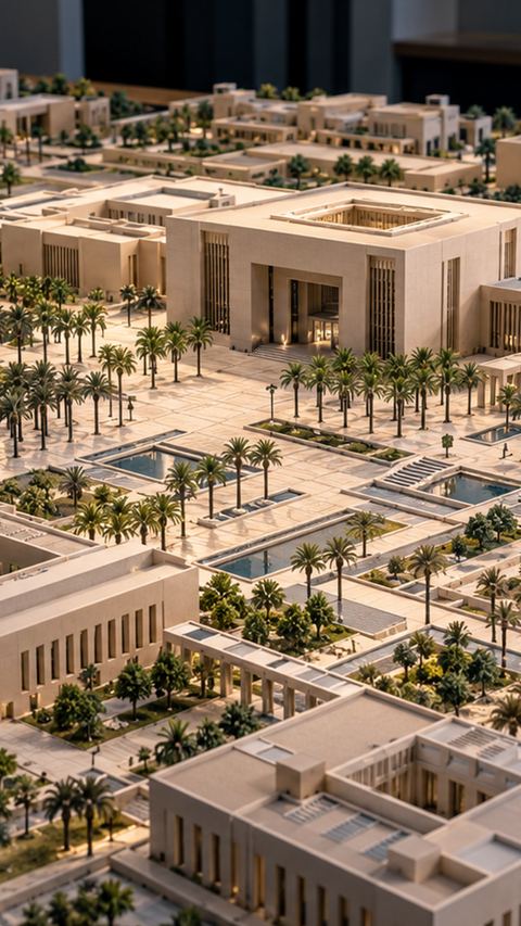 جامعة، حرم جامعي، مجسمات، طاولة