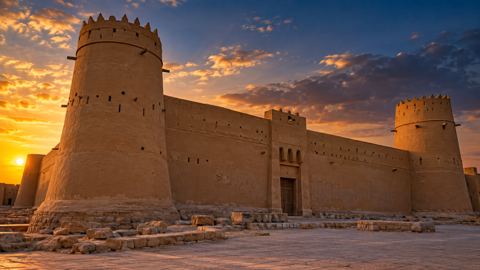 قصر المصمك في الرياض وقت الأصيل