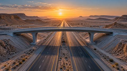 خرسانة، جسر، صحراء، طريق سريع
