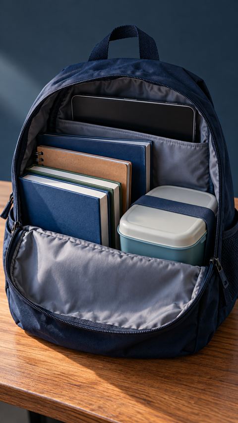 مدرسة، حقيبة، مكتب، كتب