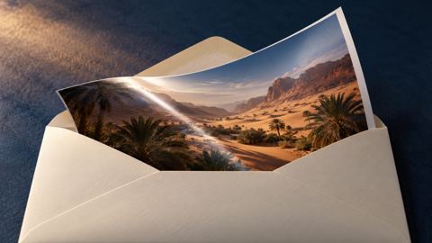 صورة مطبوعة كبيرة تُطوى لتدخل في ظرف
