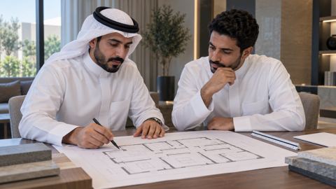 سعودي، مهندس معماري، يراجع، مكتب