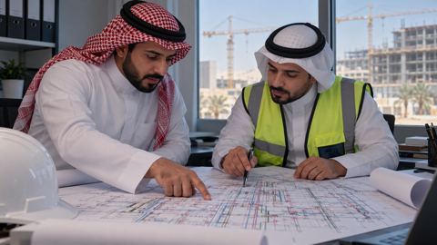 مكتب موقع، سعودي، مهندس، مبنى