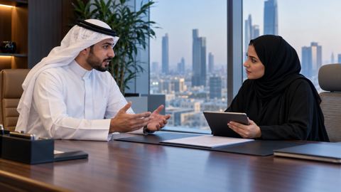 سعودي، موظف، نقاش، مكتب
