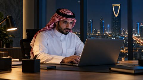 سعودي، موظف، ثوب، شماغ