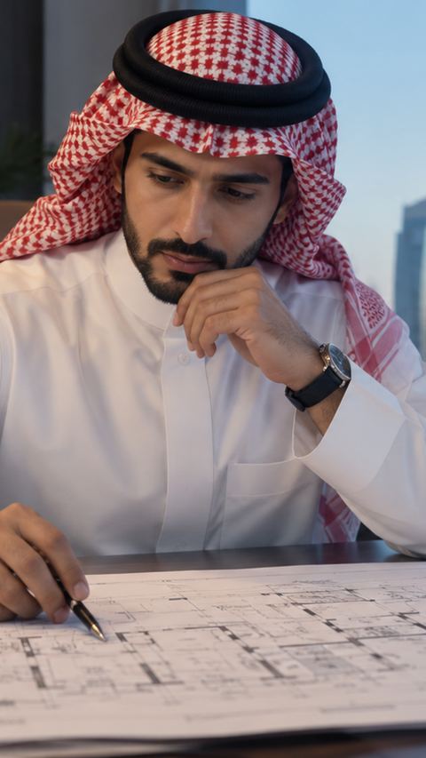 سعودي، مهندس، مبنى، مكتب