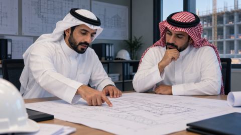 مكتب موقع، سعودي، مهندس، يراجع