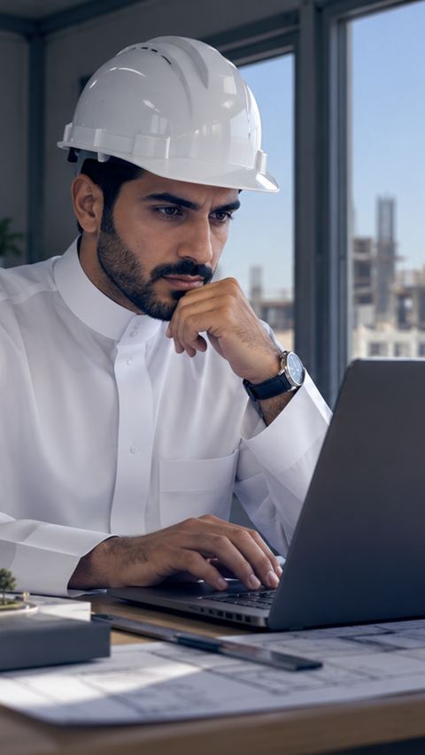 موقع بناء، خوذة، سعودي، مهندس