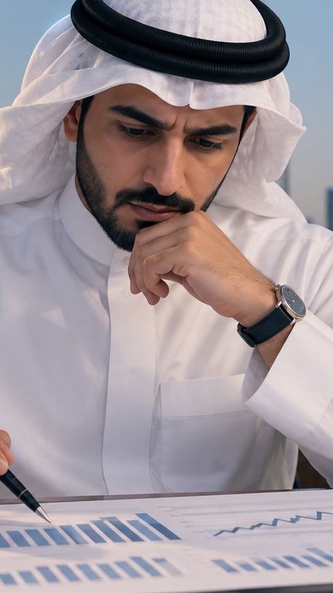 سعودي، رائد أعمال، رسم بياني، مكتب