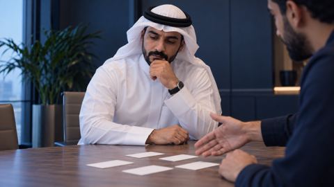 طاولة اجتماعات، سعودي، رائد أعمال، يستمع