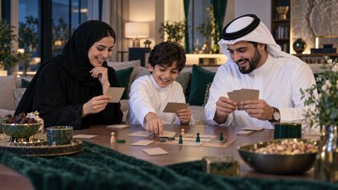 سعودي، عائلة، لعبة، بيت