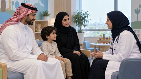 غرفة استشارة، سعودي، عائلة، طبيب