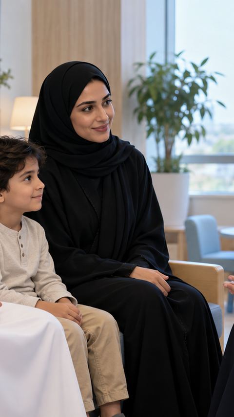 غرفة استشارة، سعودي، عائلة، طبيب