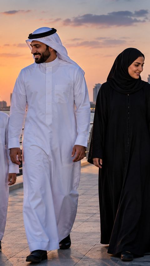 سعودي، عائلة، يمشي، جدة