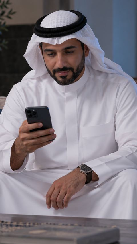 سعودي، أب، جوال، طفل