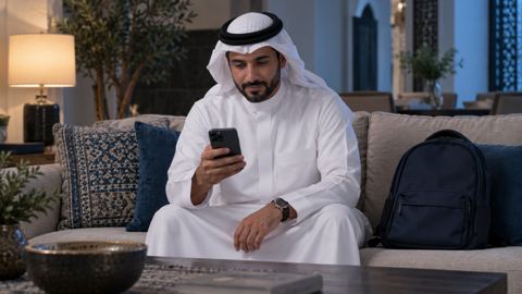 سعودي، أب، جوال، طفل