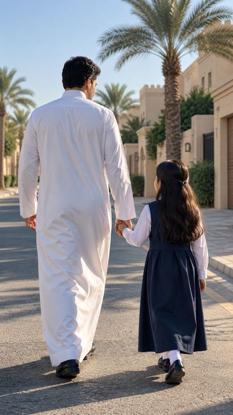 سعودي، أب، ثوب، يد