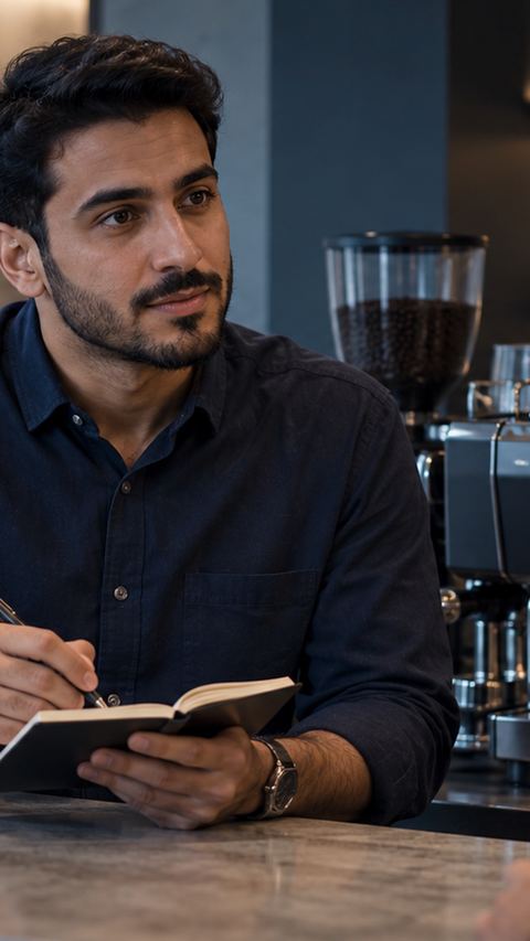 سعودي، رجل، يتكلم، قهوة