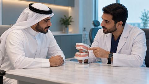 مجسم أسنان، سعودي، رجل، نقاش