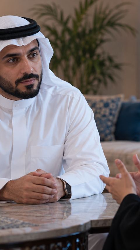 سعودي، رجل، عائلة، طاولة