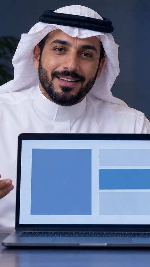 سعودي، رجل، عرض، رقمي