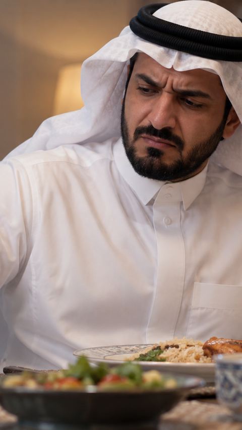 سعودي، رجل، عائلة، طاولة