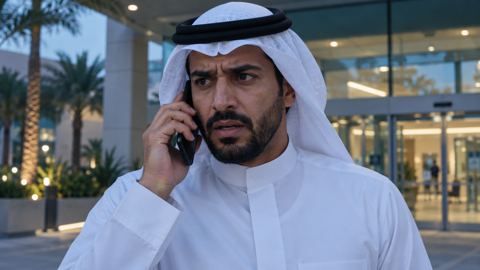 سعودي، رجل، يتكلم، جوال