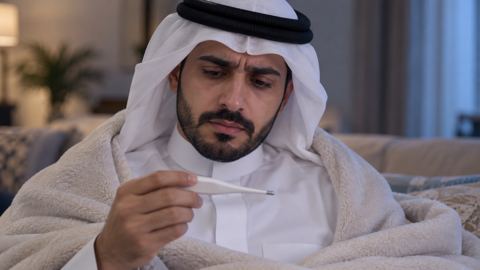 سعودي، رجل، ضوء، بطانية