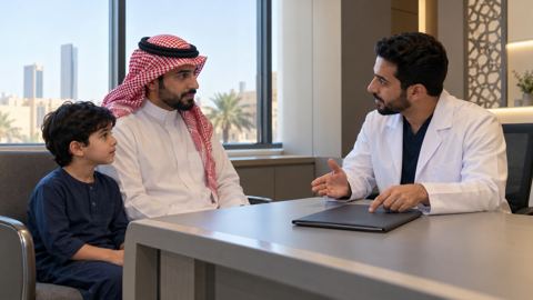سعودي، ولي أمر، نقاش، طفل