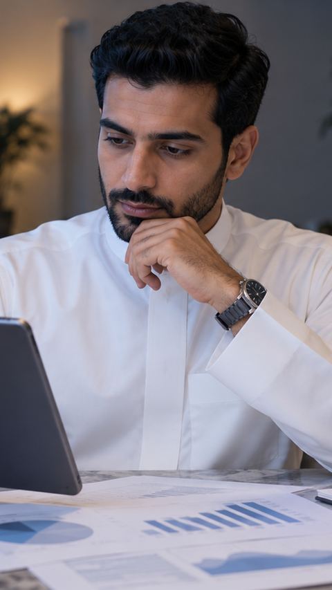سعودي، موظف، يراجع، رسوم بيانية