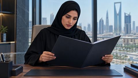 سعودي، موظف، امرأة، عباية