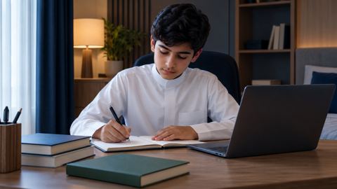 مكتب منزلي، سعودي، مدرسة، طالب