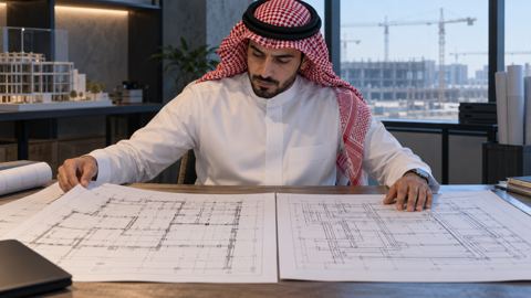 منسق موقع سعودي يقارن المخططات الإنشائية ومخططات الخدمات جنباً إلى جنب